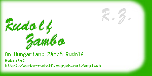 rudolf zambo business card